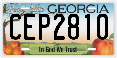 GA license plate CEP2810