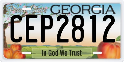 GA license plate CEP2812