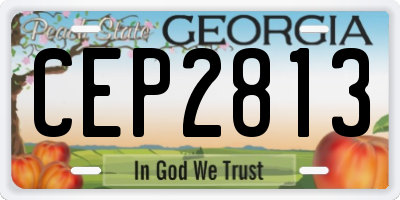 GA license plate CEP2813