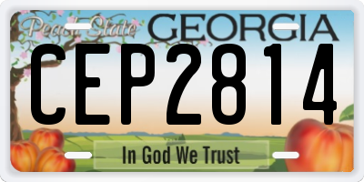 GA license plate CEP2814