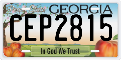 GA license plate CEP2815