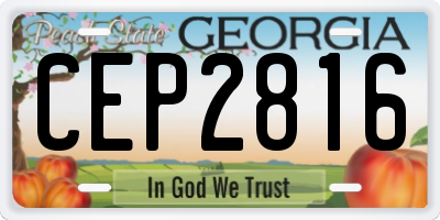 GA license plate CEP2816