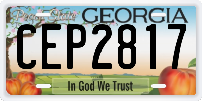 GA license plate CEP2817
