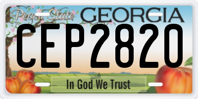 GA license plate CEP2820