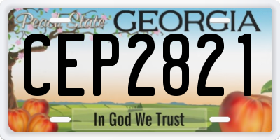 GA license plate CEP2821