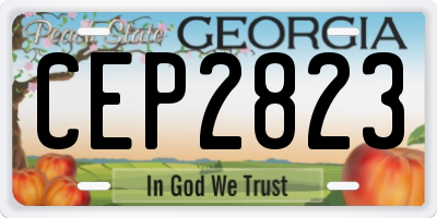 GA license plate CEP2823