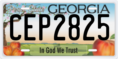 GA license plate CEP2825