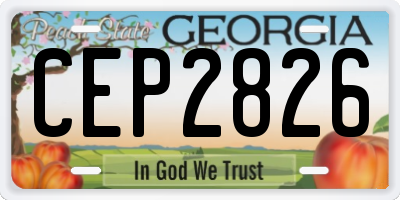 GA license plate CEP2826