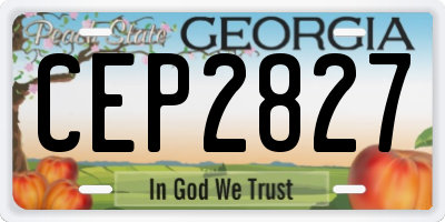 GA license plate CEP2827