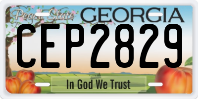 GA license plate CEP2829
