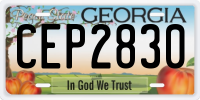 GA license plate CEP2830