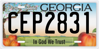 GA license plate CEP2831