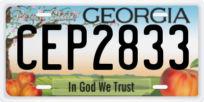 GA license plate CEP2833