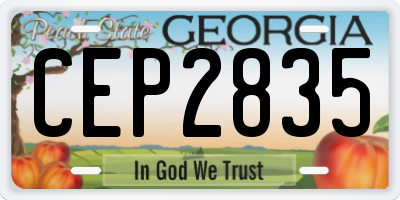 GA license plate CEP2835