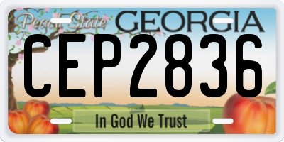 GA license plate CEP2836