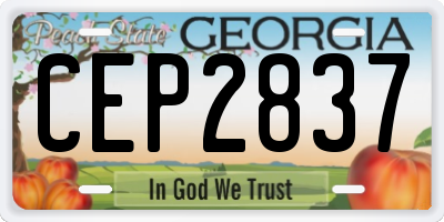 GA license plate CEP2837