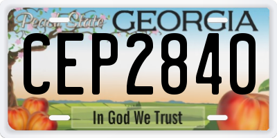 GA license plate CEP2840