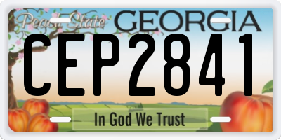 GA license plate CEP2841
