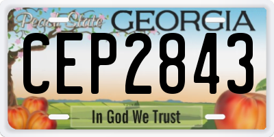 GA license plate CEP2843