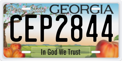 GA license plate CEP2844