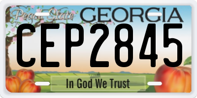 GA license plate CEP2845