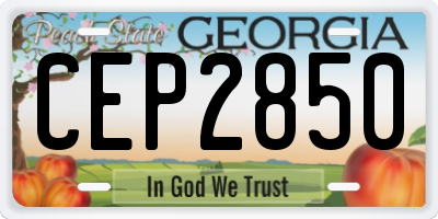 GA license plate CEP2850