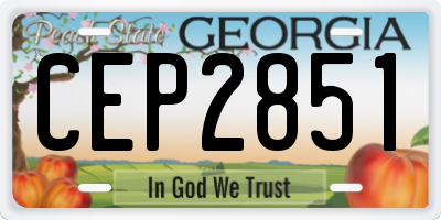 GA license plate CEP2851