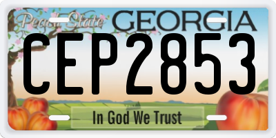 GA license plate CEP2853