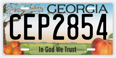GA license plate CEP2854