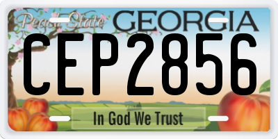 GA license plate CEP2856