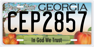 GA license plate CEP2857