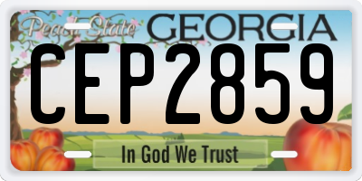 GA license plate CEP2859