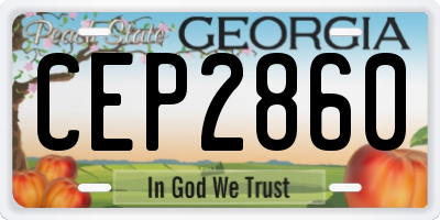 GA license plate CEP2860