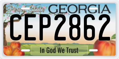 GA license plate CEP2862