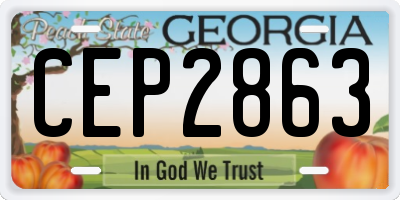 GA license plate CEP2863