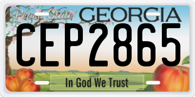 GA license plate CEP2865