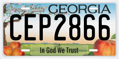 GA license plate CEP2866