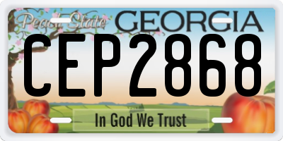 GA license plate CEP2868