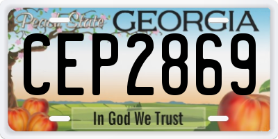 GA license plate CEP2869