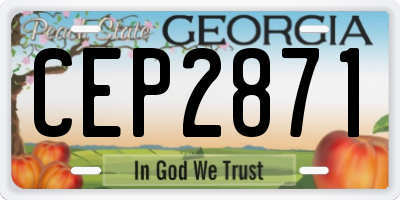 GA license plate CEP2871