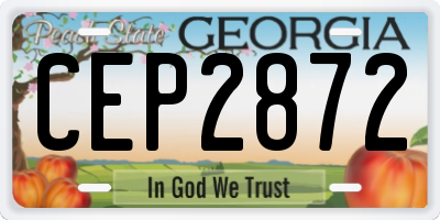 GA license plate CEP2872