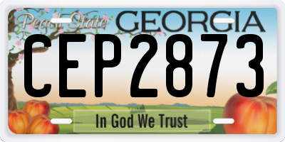 GA license plate CEP2873