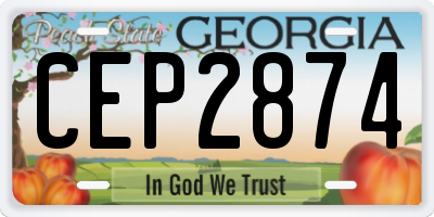 GA license plate CEP2874