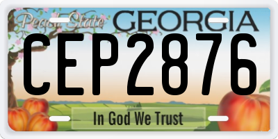 GA license plate CEP2876
