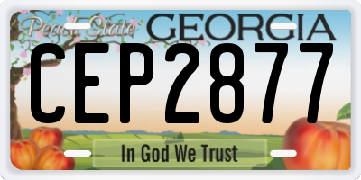 GA license plate CEP2877