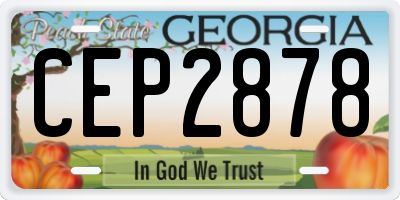 GA license plate CEP2878
