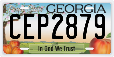 GA license plate CEP2879
