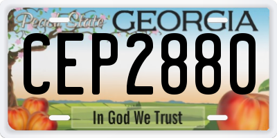 GA license plate CEP2880