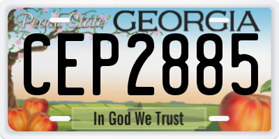 GA license plate CEP2885