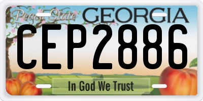 GA license plate CEP2886